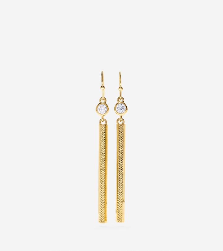 Cole Haan Womens Marine Links Cz Linear Earrings