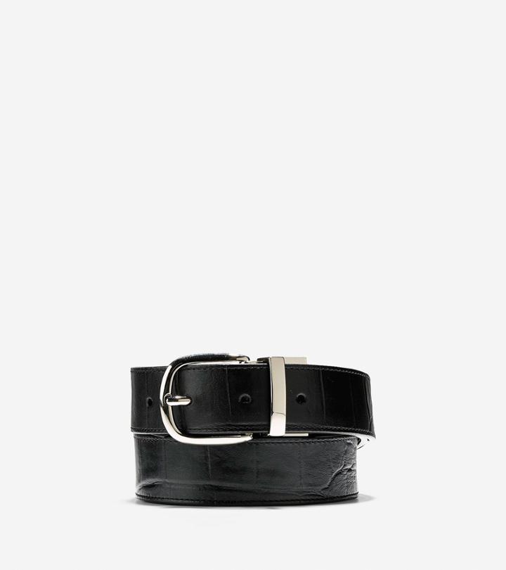 Cole Haan Mens 32mm Reversible Croc Belt