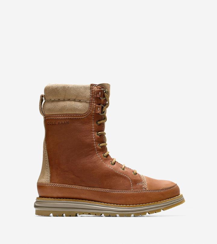 Cole Haan Womens Lockridge Waterproof Double Collar Lace Boot