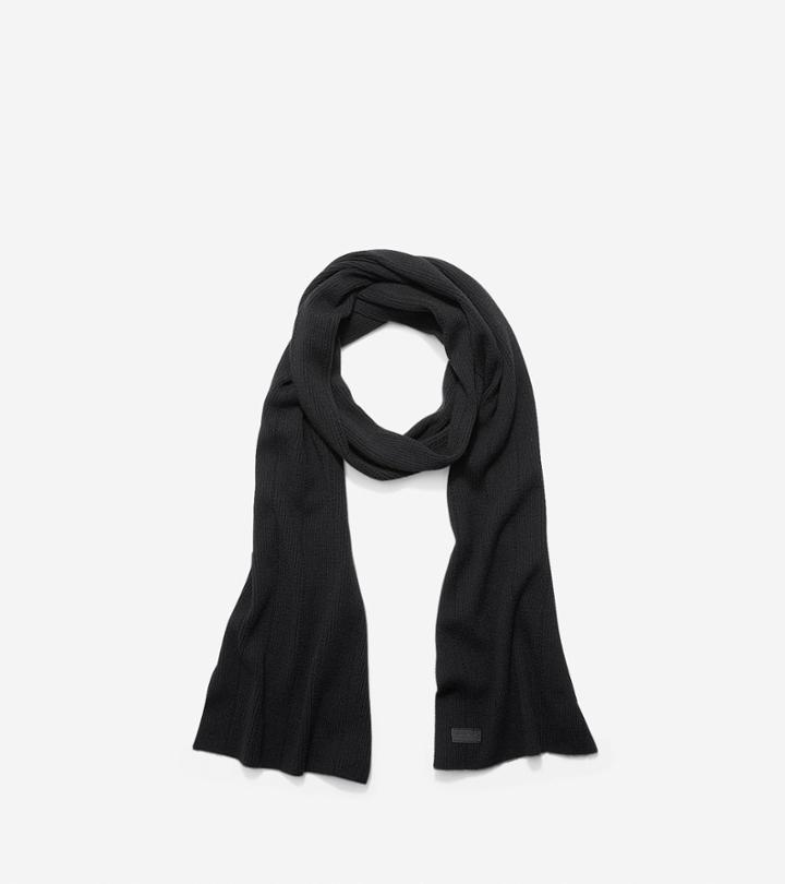Cole Haan Women's Cashmere Blend Rib Pointelle Muffler Scarf