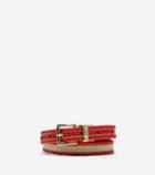 Cole Haan Womens Snake Print Trim Canvas Belt