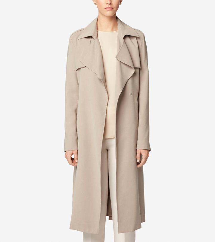 Cole Haan Womens Belted Trench Coat