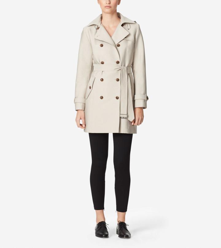 Cole Haan Womens Classic Hooded Trench