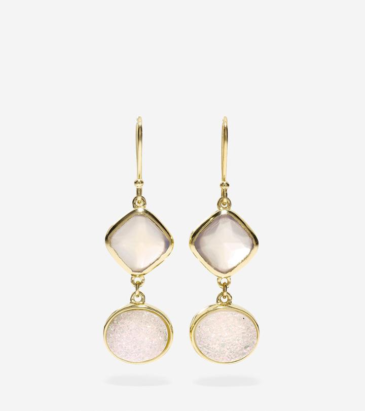 Cole Haan Womens To The Moon Semi-precious Double Drop Earrings