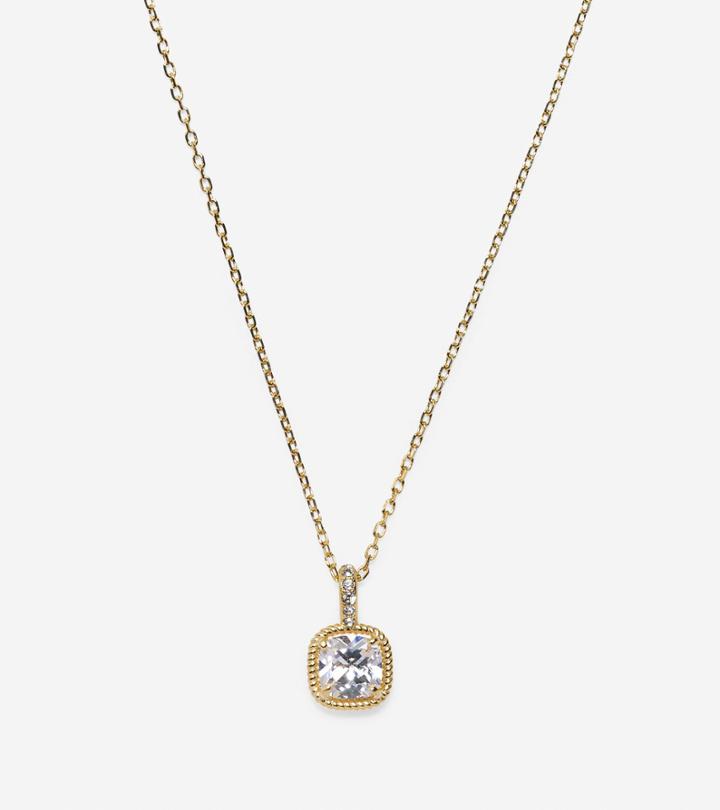 Cole Haan Women's Brilliant Cubic Zirconia Solitaire Necklace