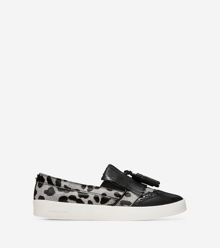 Cole Haan Women's Grandpro Spectator Kiltie Tassel Slip-on Sneaker