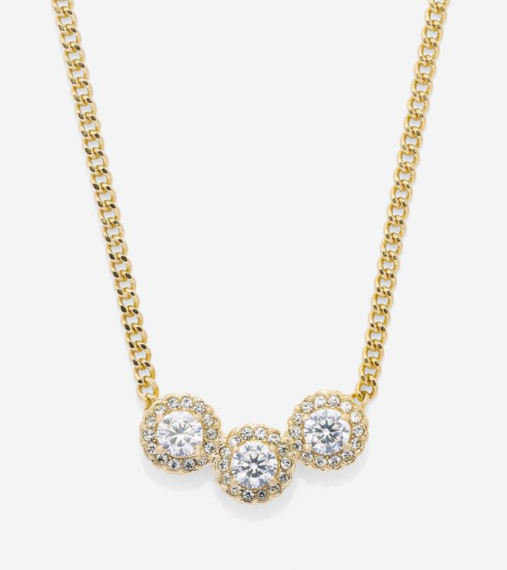 Cole Haan Womens 3 Stone Cz Necklace