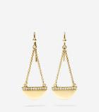 Cole Haan Womens Madison Avenue Pave Half-moon Swarovski Chain Drop Earrings