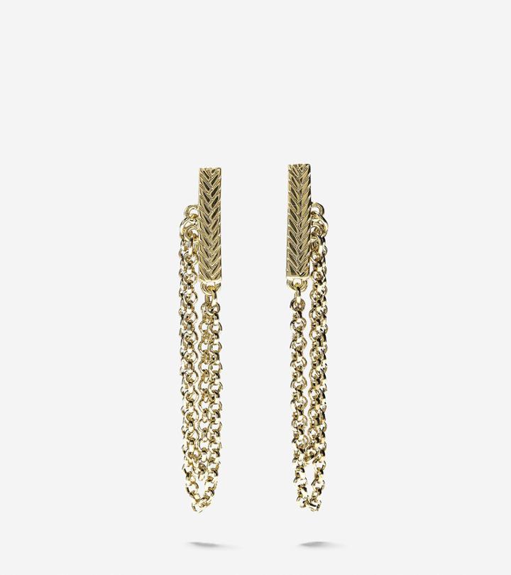 Cole Haan Womens Metropolitan Club Bar-and-chain Drop Earrings