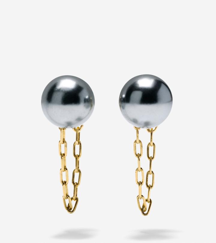 Cole Haan Women's Starry Pearl Front-to-back Earrings