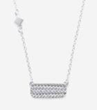 Cole Haan Womens Sterling Silver Basket Weave Bar Necklace