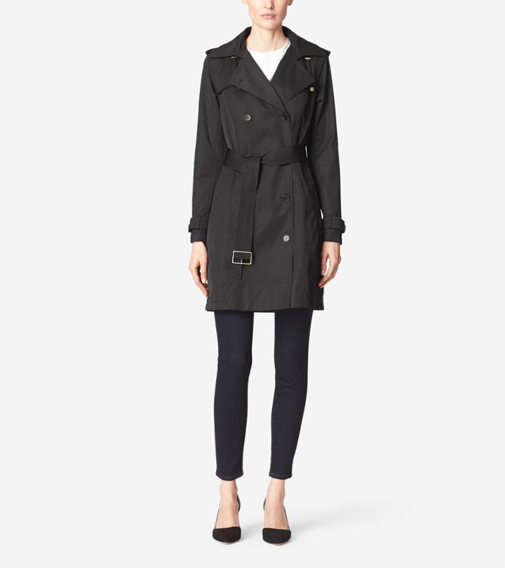 Womens Gabardine Double Breasted Trench - Cole Haan