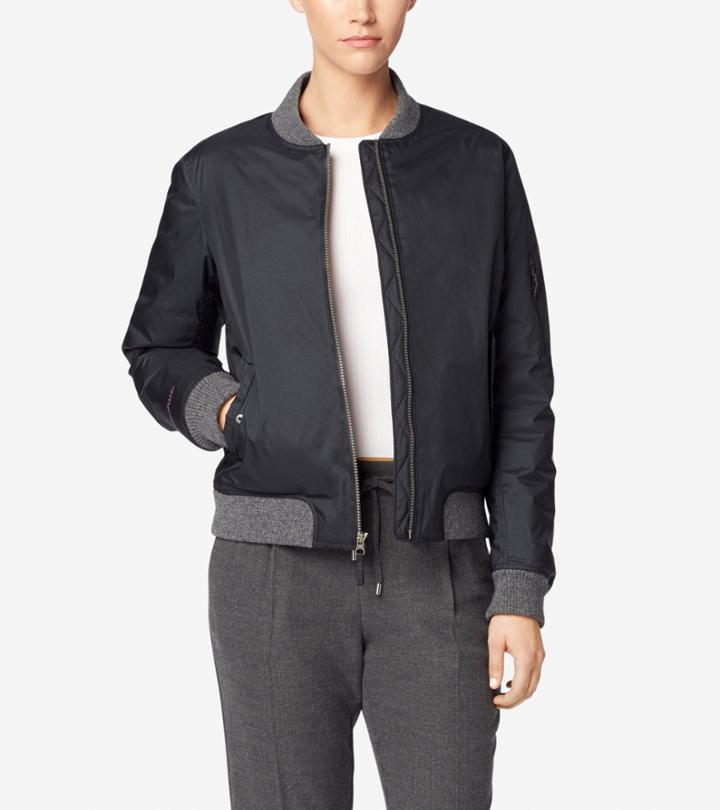 Cole Haan Womens Studiogrand Bomber Jacket