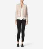 Cole Haan Womens Collarless Leather Jacket