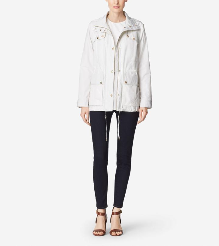 Womens Silky Nylon Rain Parka - Cole Haan
