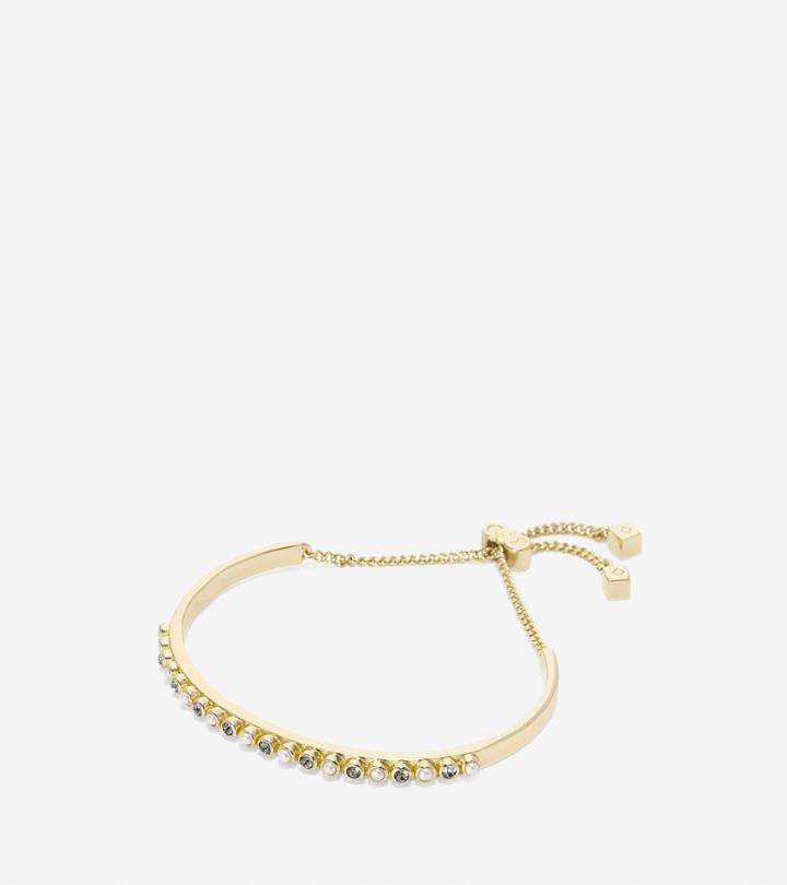 Cole Haan Womens To The Moon Pave Bar Pull Tie Bracelet