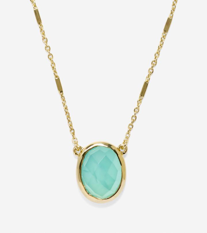 Cole Haan Womens Water Under The Bridge Aquamarine Necklace