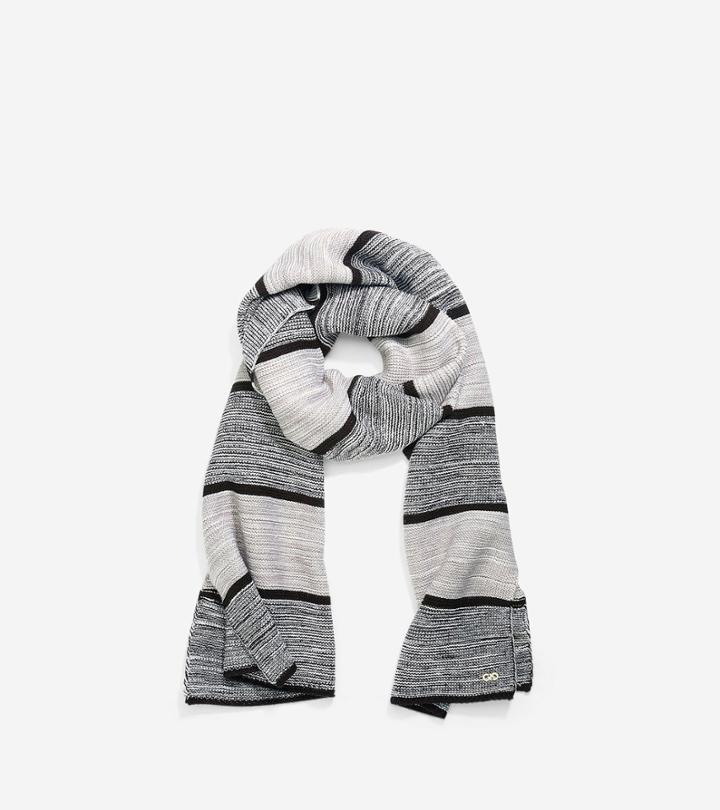 Womens Cole Haan Wide Marl Stripe Muffler