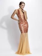 Baccio Couture - Wings - 3191 Mesh Painted Long Dress