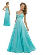 Blush - Embellished V Neck Long Dress 9777