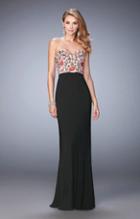La Femme - 22959 Strapless Floral Sweetheart Evening Gown