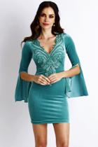 Baccio Couture - Anna Velvet Paint Short Blue