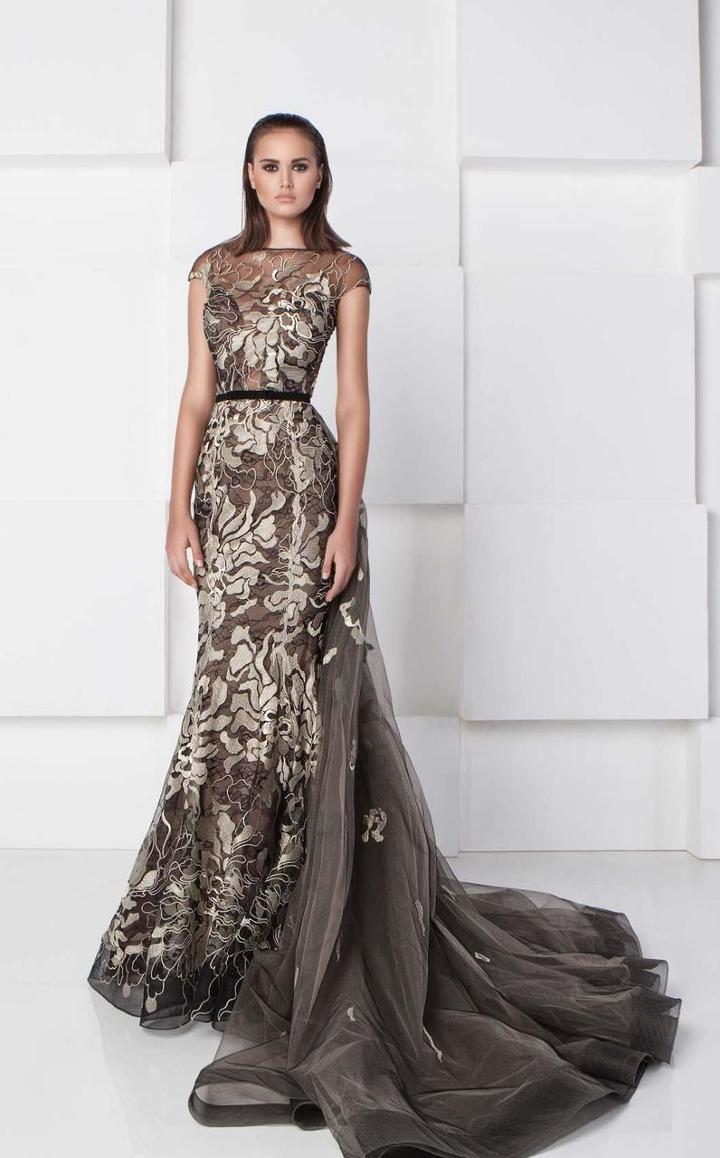 Saiid Kobeisy - Metallic Lace Evening Gown 2795
