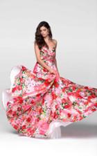 Tarik Ediz - Floral Print Long Dress 50095