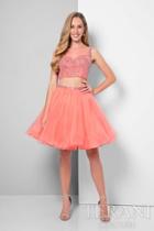 Terani Prom - Detailed Beaded Illusion Neck Two-piece Tulle Dress 1711p2233