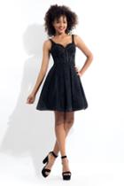 Rachel Allan Lbd - L1127 Appliqued Lace Bustier Dress