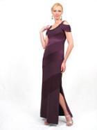 Daymor Couture - Draped Sleeve Scoop Neck Long Dress 148