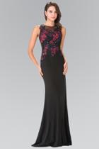 Elizabeth K - Bead Embellished Jewel Neck Gown Gl2238