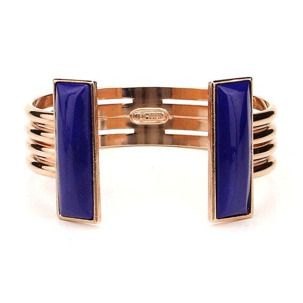 Ben-amun - Cosmos Blue Glass Pink Gold Cuff