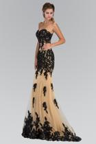 Elizabeth K - Floral Applique Sweetheart Sheath Gown Gl2005