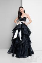 Terani Prom - Sheer Striped Sweetheart Ballgown 1711p2246