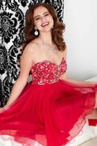 Tiffany Homecoming - 27034 Embellished Strapless Sweetheart Dress