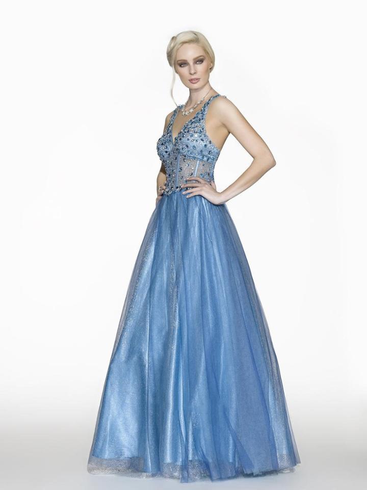 Bg Haute - G3115 Dress In Blue And Turquiose