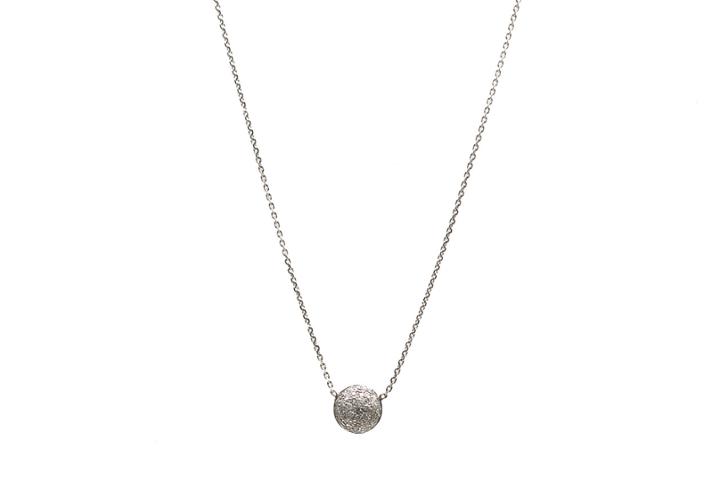 Tresor Collection - 18k White Gold Lente Necklace With Diamond