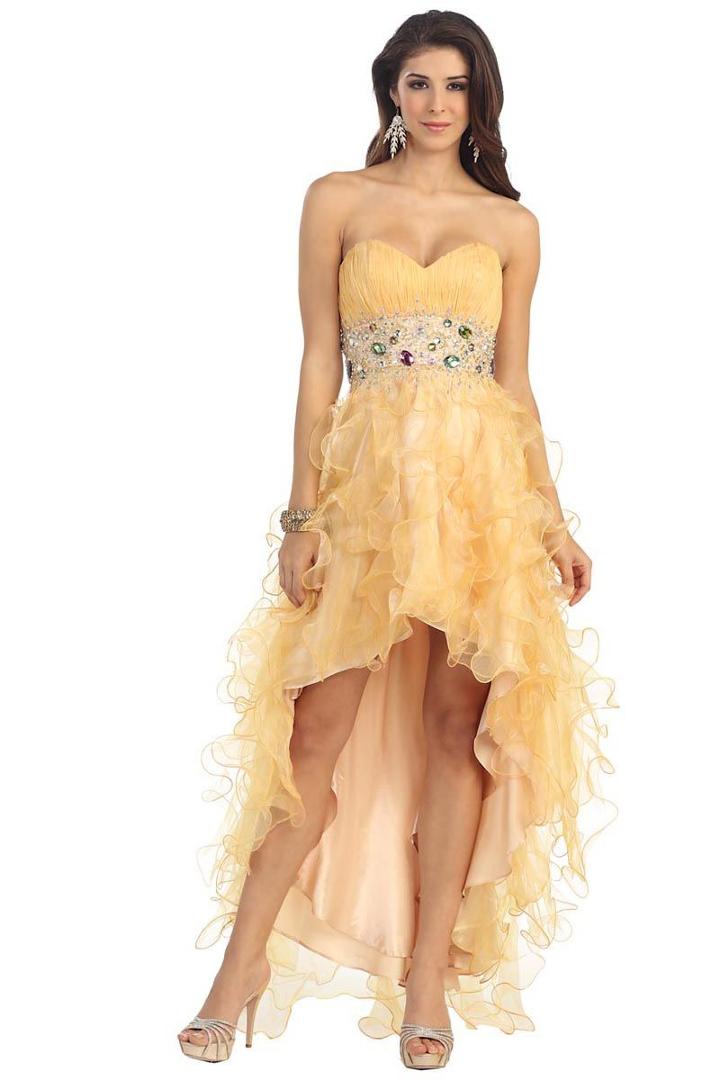 Lovely High Low Rhinestone Layered Dress