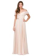 Dancing Queen - Ruffled Off-shoulder Strap Chiffon Dress