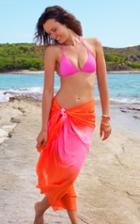Voda Swim - Neon Orange/pink Sarong Cover Up