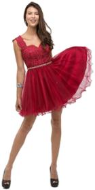 Dancing Queen - Jaw-dropping Cocktail Dress With Laced Bodice And Straps 9571