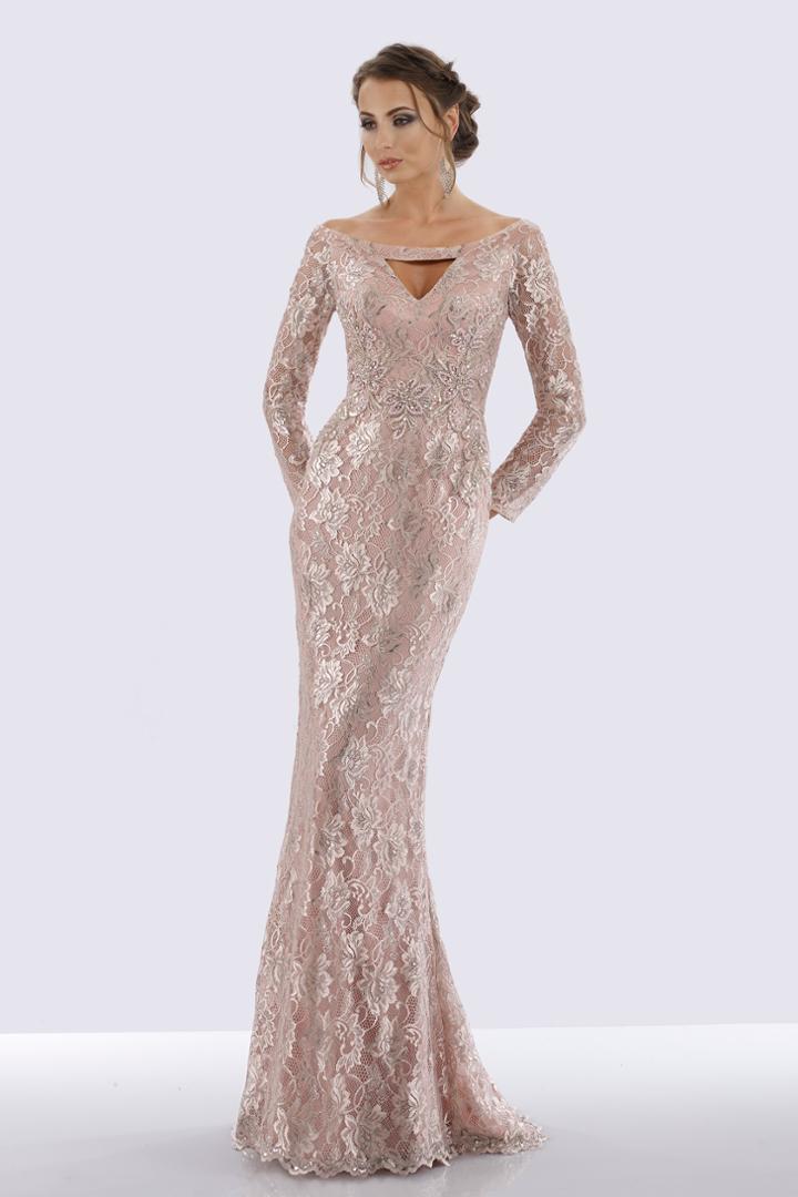 Feriani Couture - 18727 Floral Lace Off-shoulder Sheath Dress