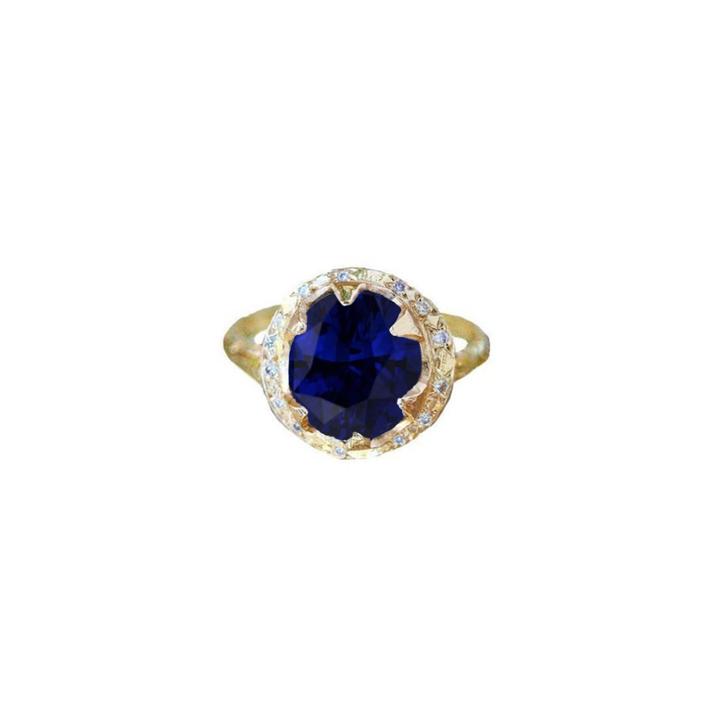 Logan Hollowell - New! Queen Diamond And Oval Sapphire Ring