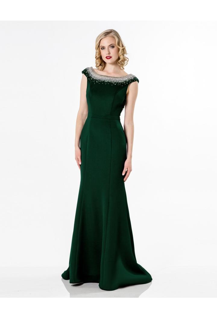 Terani Evening - Crystal Sparkling Neckline Svelte Long Gown 1522e0528a