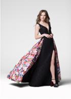 Tarik Ediz - Lace Floral Long Dress 50024