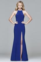 Faviana - 7976 Long Jersey Halter Dress With Open Back