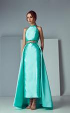 Saiid Kobeisy - 3180 Jeweled Halter Overskirt Gown