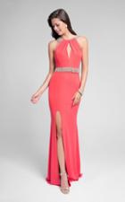 Terani Couture - Beaded Halter Jersey Gown 1715p2992