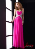 Jasz Couture - 5011 Dress In Fuschia